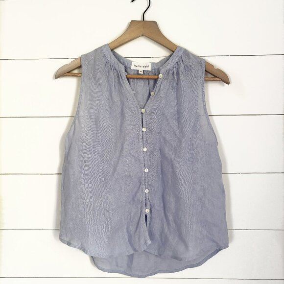 Bella Dahl light blue linen button front tank blouse Size XS - Picture 1 of 3